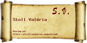 Stoll Valéria névjegykártya